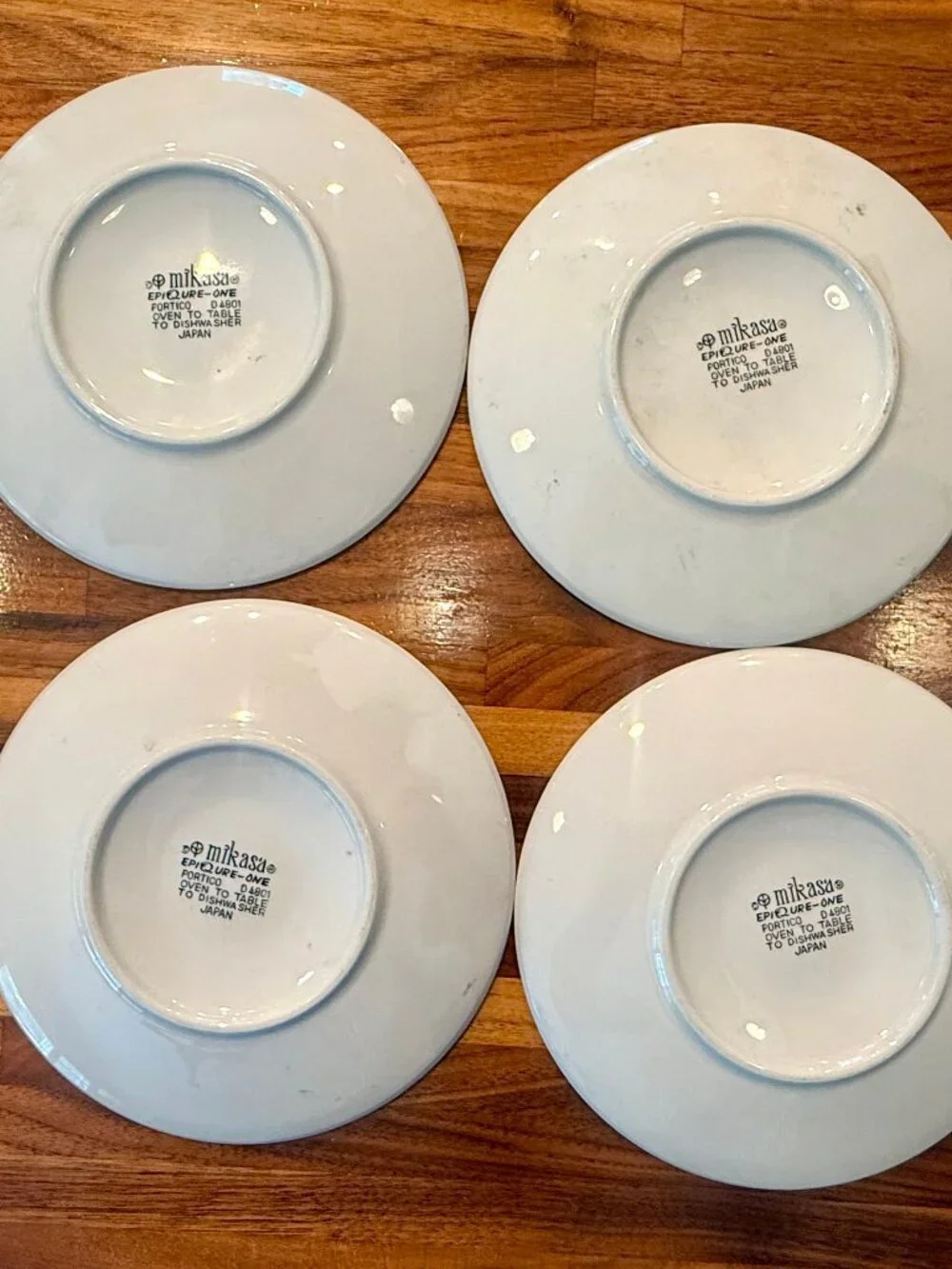 Vintage Mikasa Portico Epiqure One Saucers D4801 Stoneware 1970s Japan Set of 8
